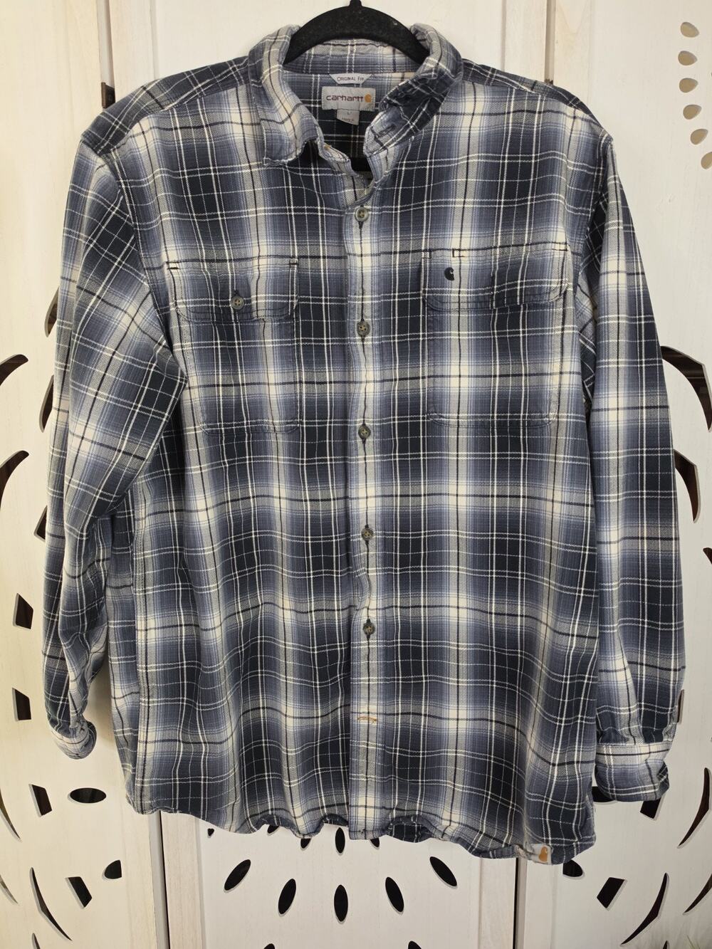 Men's Original Fit Carhartt Heavy Duty Long Sleeve Plaid Shirt Workwear